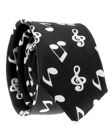 Cravate Note de Musique Noire et Blanche