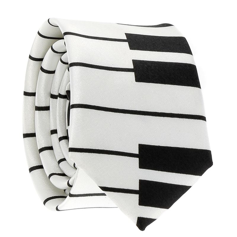 Cravate Piano Blanche