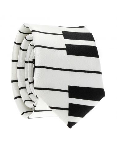 Cravate Piano Blanche