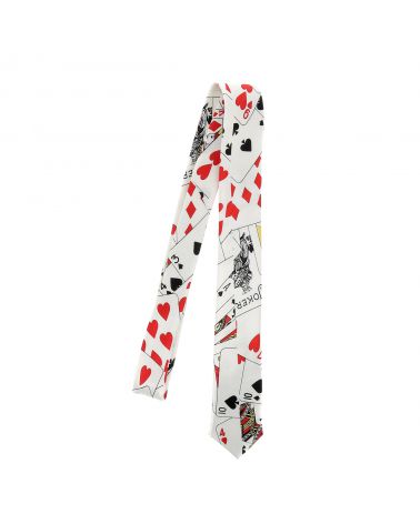 Cravate Jeux de Cartes Blanche