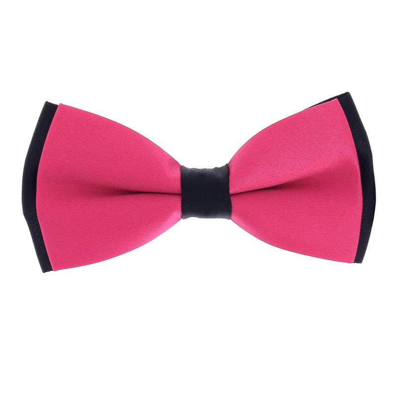 Noeud Papillon Bicolore Rose vif et Noir