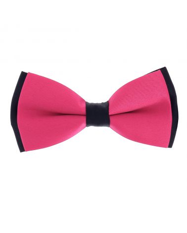Noeud Papillon Bicolore Rose vif et Noir