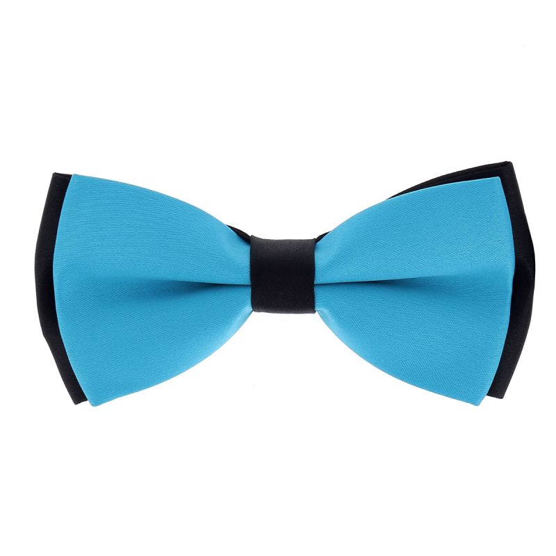 Noeud Papillon Bicolore Bleu turquoise et Noir