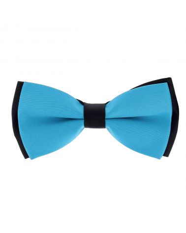 Noeud Papillon Bicolore Bleu turquoise et Noir