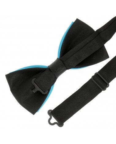 Noeud Papillon Bicolore Bleu turquoise et Noir