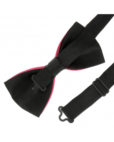 Noeud Papillon Bicolore Rose vif et Noir