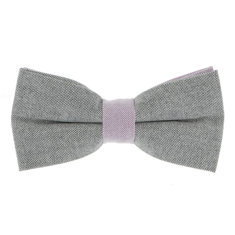 Noeud Papillon Pastel Gris et Parme