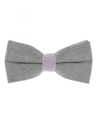 Noeud Papillon Pastel Gris et Parme