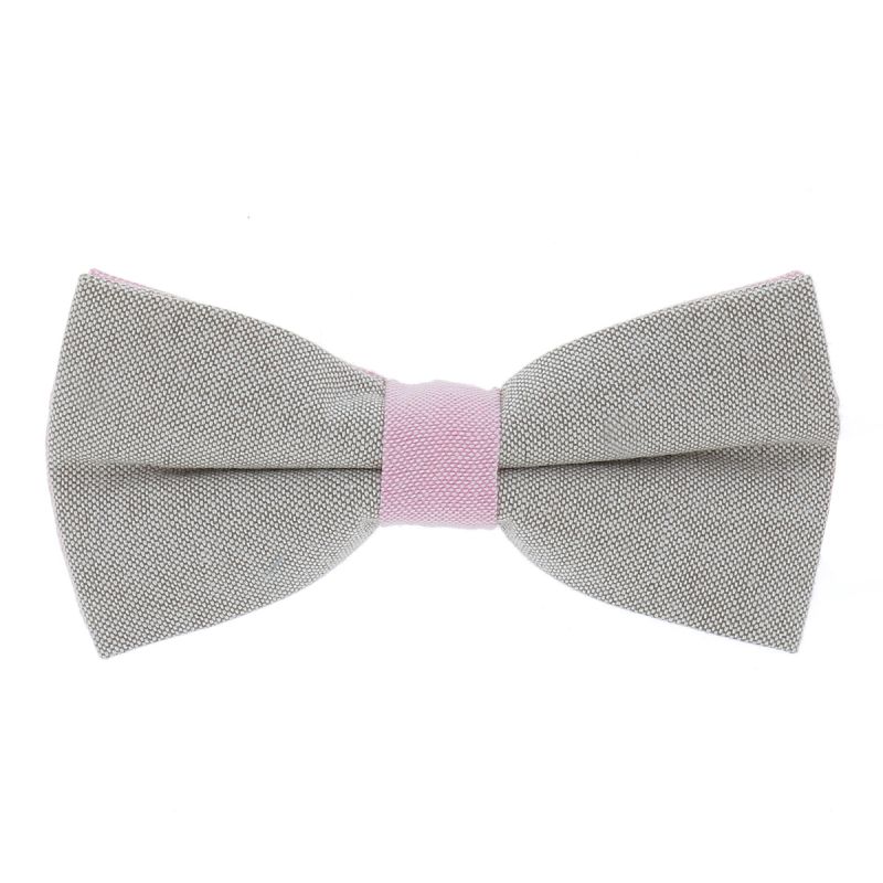 Noeud Papillon Pastel Taupe et Rose