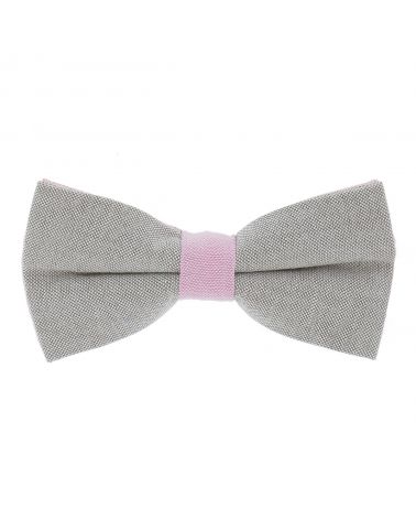 Noeud Papillon Pastel Taupe et Rose