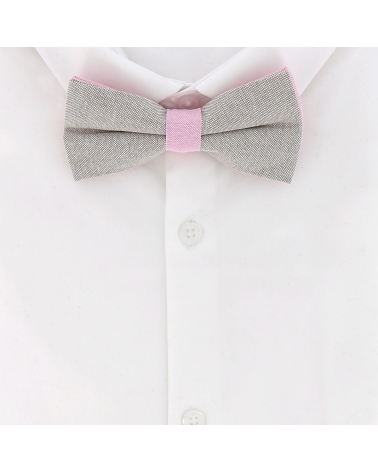 Noeud Papillon Pastel Taupe et Rose