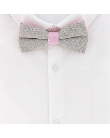 Noeud Papillon Pastel Taupe et Rose