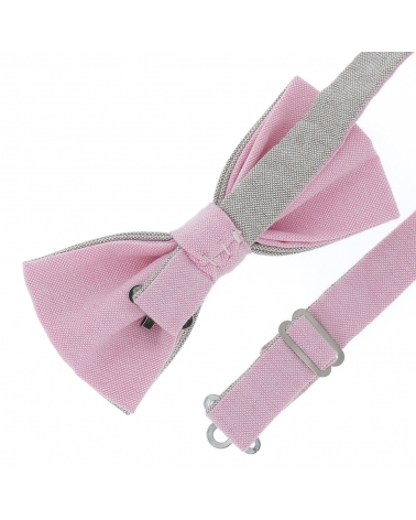 Noeud Papillon Pastel Taupe et Rose