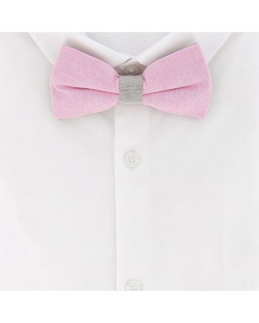 Noeud Papillon Pastel Rose et Taupe