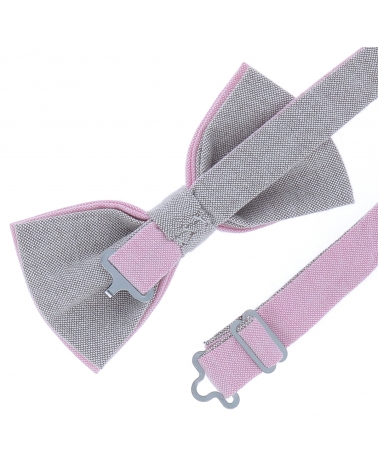 Noeud Papillon Pastel Rose et Taupe