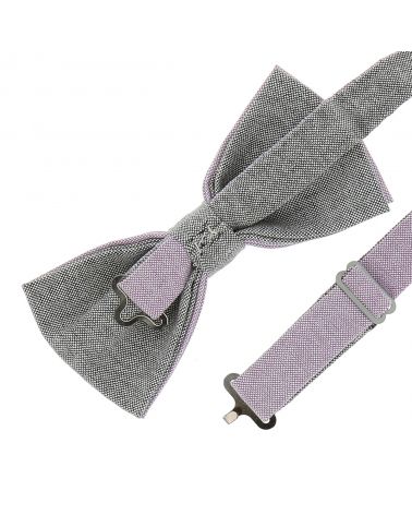 Noeud Papillon Pastel Parme et Gris