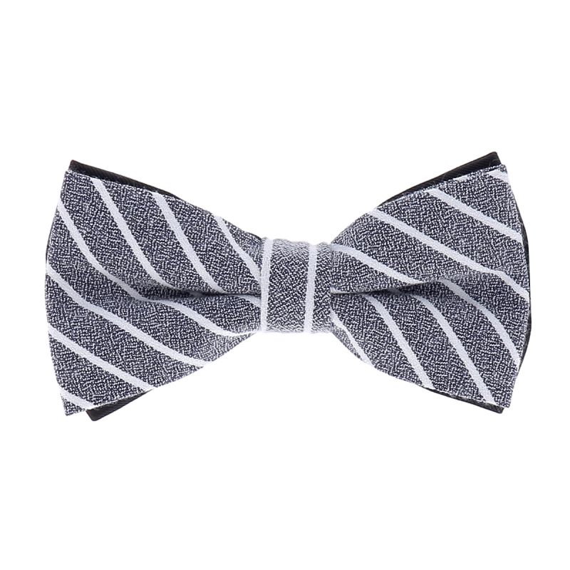 Noeud Papillon Coton Bleu Rayures Blanches