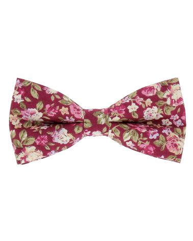 Noeud Papillon Fleuri Rose Fushia Tendance Bohème