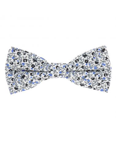 Noeud Papillon Fleuri Mariage Couleur Bleu